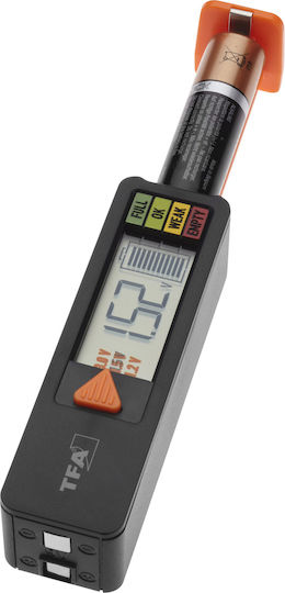 TFA 98.1126.01 Digital Battery Tester with Battery Size Adjustment Lever
