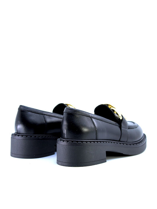 97L2 Leather Women's Moccasins in Black Color 97L2_NERO