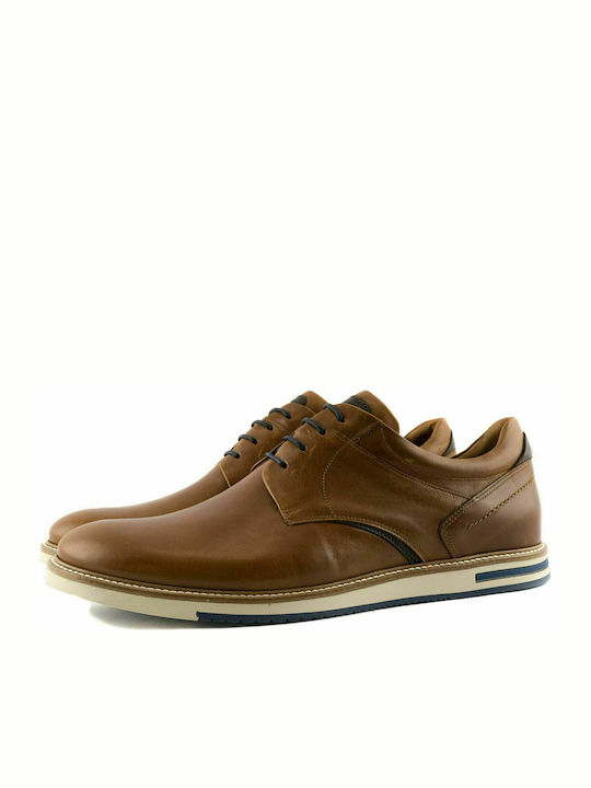 Damiani 563 Men's Leather Casual Shoes Tabac Brown