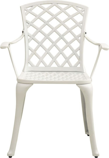 Garten- und Outdoor-Möbelsets 3 Stück Weiß mit Sonnenschirmhalter
