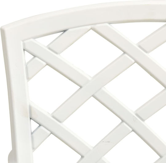 Garten- und Outdoor-Möbelsets 3 Stück Weiß mit Sonnenschirmhalter