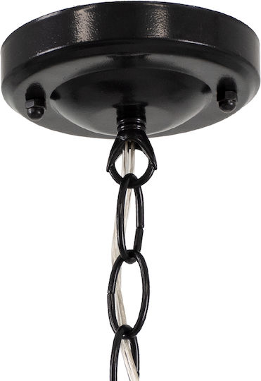 GloboStar Darcy Pendant Light Black Grid with Socket E27 16x16x32.5cm