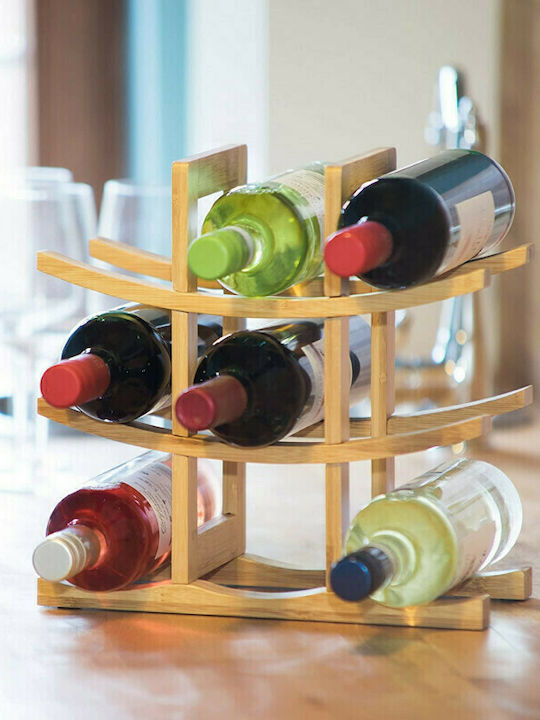 Relaxdays Tabletop Suport pentru Sticle Lemn pentru 9 Sticle Maro 30x14.5x30εκ.