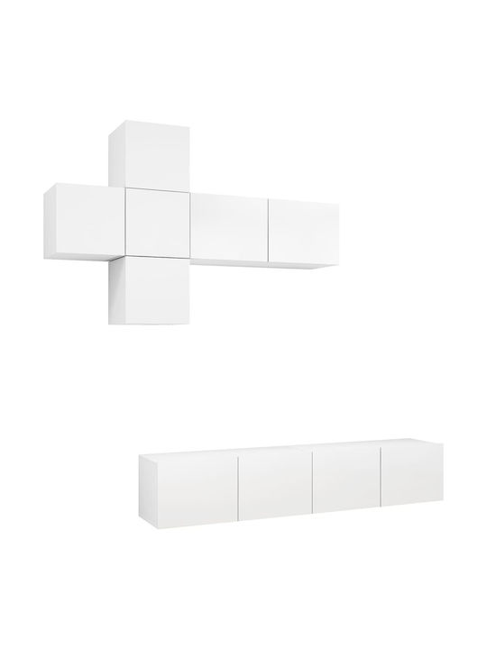 Wand Wohnzimmer Schrank aus Spanplatte Weiß 80x30x30cm