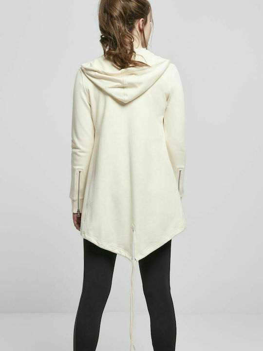 Urban Classics TB1075 Women's Long Hooded Cardigan White Sand