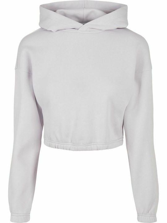 Gekürzt Damen Sweatshirt Kapuzen Gray