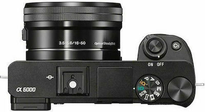 Sony Mirrorless Φωτογραφική Μηχανή α6000 Crop Frame Kit (E PZ 16-50mm F3.5-5.6 OSS) Black