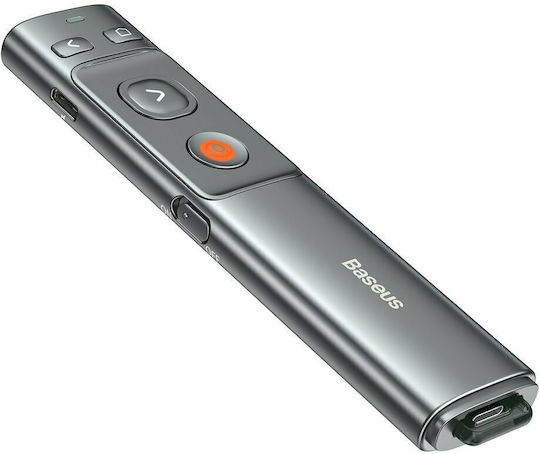 Baseus Prezentator Orange Dot cu Laser Portocaliu și Taste Slideshow în Culoare Argintiu