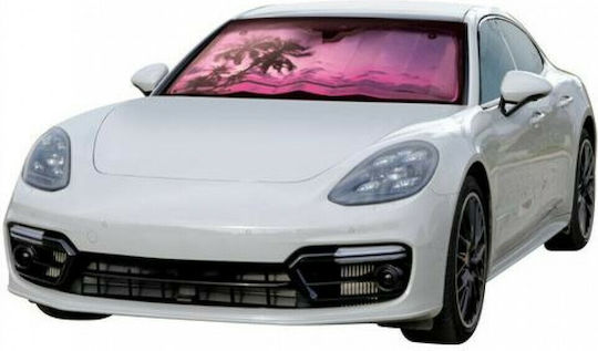 Lampa Internal Car Windshield Sunshade with Suction Cup Premium Palm Beach Sunset 147x68cm