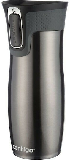 Contigo West Loop Ποτήρι Θερμός Ανοξείδωτο BPA Free 470ml Μαύρο με Επιστόμιο