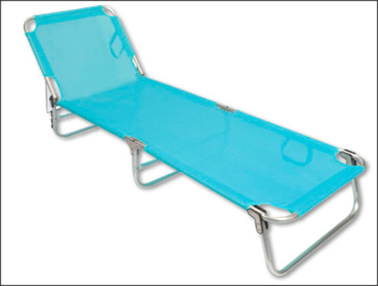 Summer Club Strandliegen Hellblau Faltbar mit Kissen 187x56x27cm. 1Stück