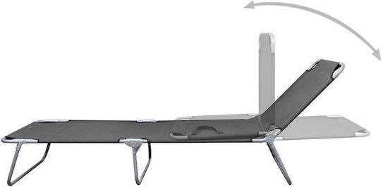 vidaXL Strandliegen Gray Faltbar 189x58x27cm. 1Stück