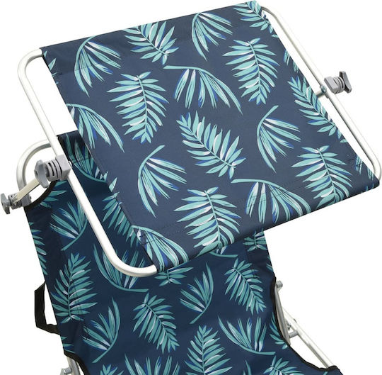 vidaXL Foldable Steel Beach Sunbed Green with Shader 189x58x27cm