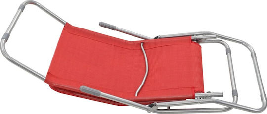 vidaXL Folding Beach Sunbeds Red Steel 142x60x97cm 2 Pieces