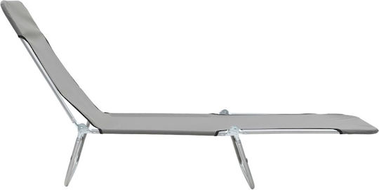 vidaXL Foldable Steel Beach Sunbeds Gray 182x56x24.5cm 2pcs