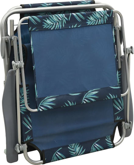 vidaXL Foldable Steel Beach Sunbed Green with Shader 188x71x27cm