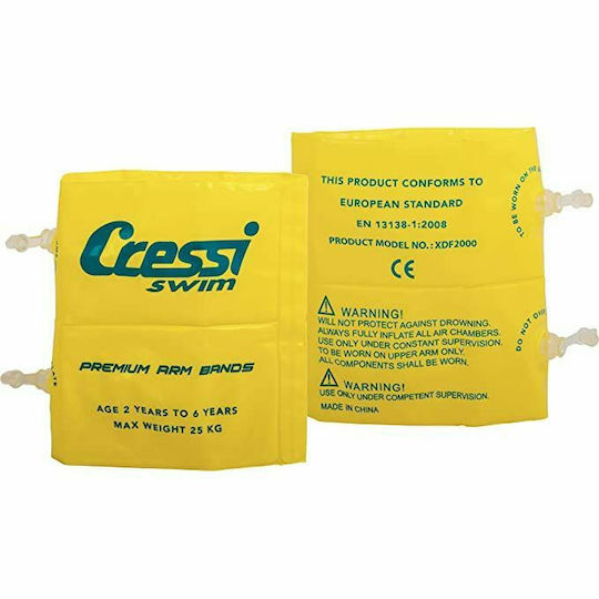 CressiSub XDF200 Swimming Armbands for Children Aged 2-6 Yellow