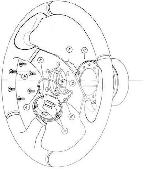 Luisi Kobra Three Spoke Car Steering Wheel with 32cm Diameter Silver/Black