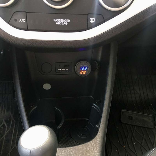 Auto Gs Car Lighter Voltmeter Digital Instrument με Θύρα Φόρτισης USB