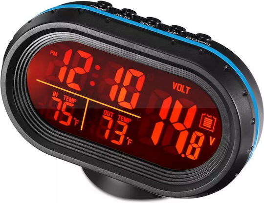 Factory VST-7009V Car Dashboard Voltmeter Digital Instrument 25mm Μπλε