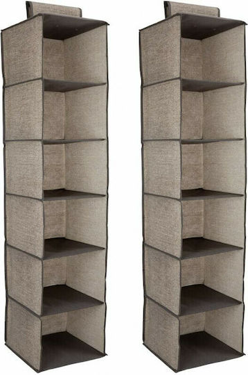 Navaris Fabric Hanging Storage Case For Clothes in Brown Color 2pcs