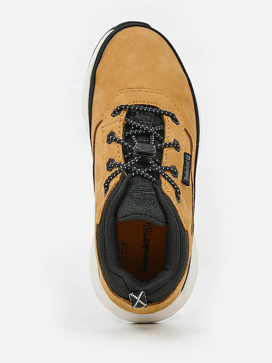 Field Trekker Leather Kids Boots with Laces Yellow