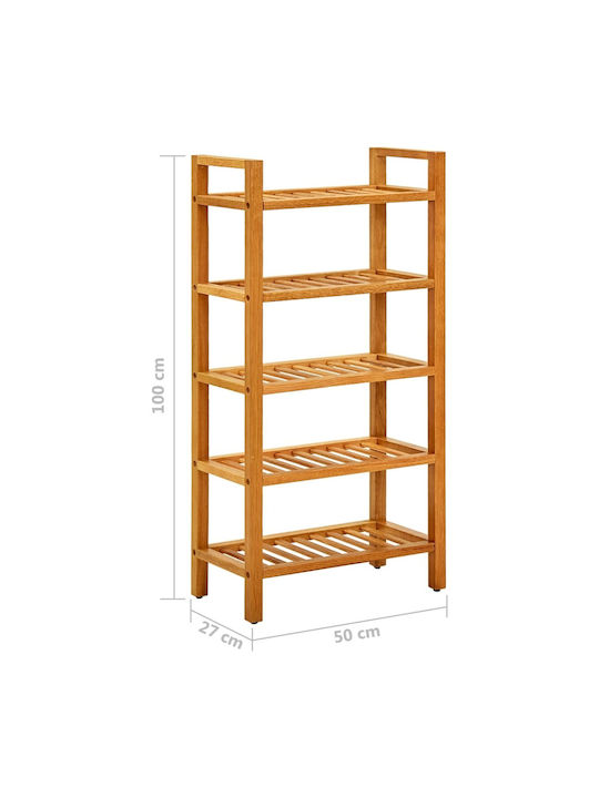 Shoe Organizer with 5 Shelves Oak 50x27x100cm