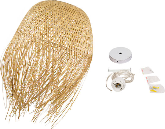 GloboStar Manila Hängelampe Beige Boho Glocke mit Fassung E27 51x51x70cm.
