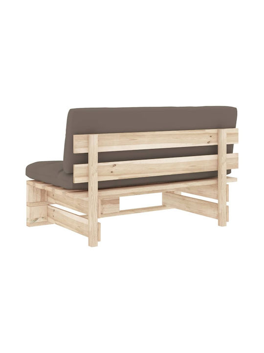 Zweisitziges Sofa Außenbereich aus Paletten mit Kissen 110x65x55cm