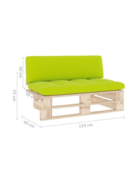Two-Seater Sofa Outdoor from Pallets with Pillows 110x65x55cm