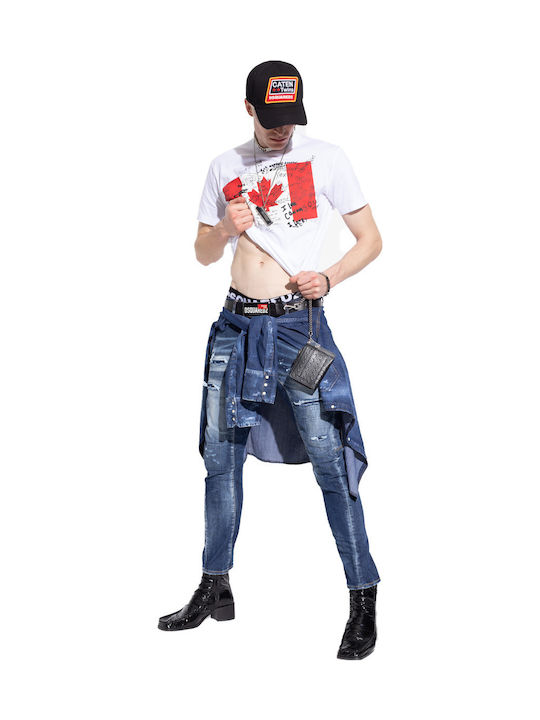 Tidy Biker Men's Jeans Pants Elastic Blue
