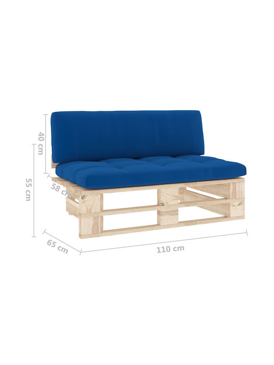 Two-Seater Sofa Outdoor from Pallets with Pillows 110x65x55cm