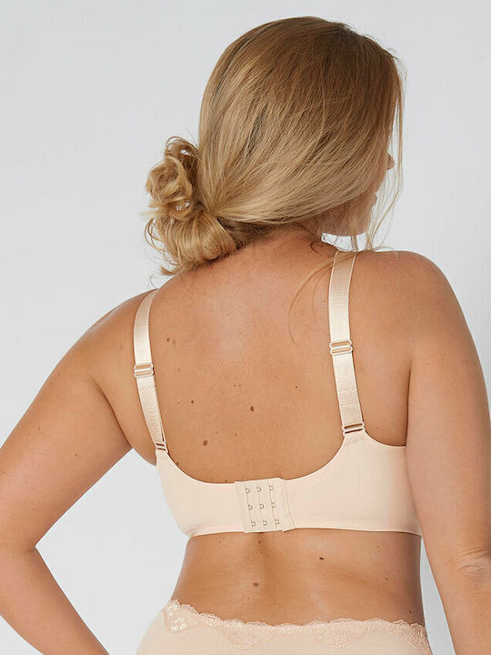 Contouring Sensation Minimizer Minimizer Bra without Padding Underwire Beige