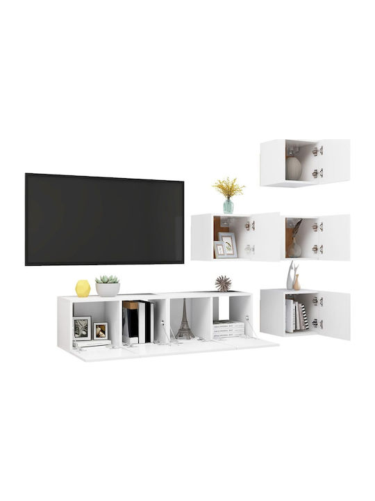 Wand Nischenschrank für Wohnzimmer aus Spanplatte Weiß 60x30x30cm