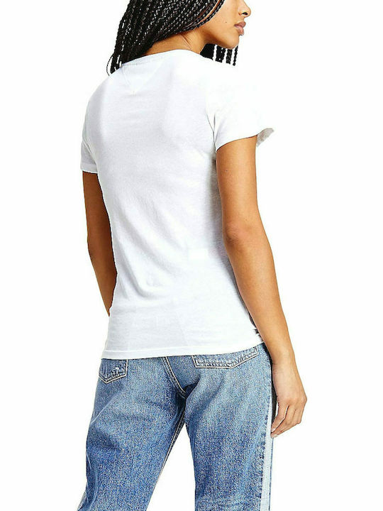 Tommy Hilfiger Γυναικείο T-shirt Λευκό με Στάμπα