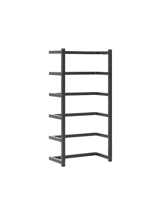 vidaXL Wall-Mounted Bathroom Ladder with 6 Positions ​24x48cm Black