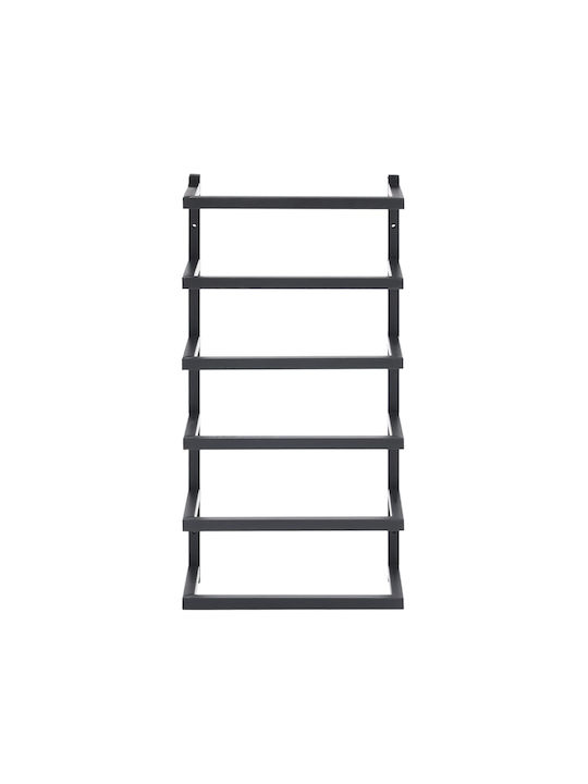 vidaXL Wall-Mounted Bathroom Ladder with 6 Positions ​24x48cm Black