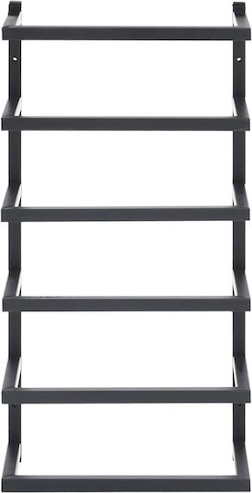 vidaXL Wall-Mounted Bathroom Ladder with 6 Positions ​24x48cm Black