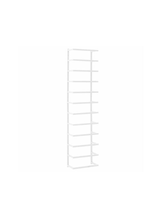 vidaXL Wall-Mounted Bathroom Ladder ​24x96cm White