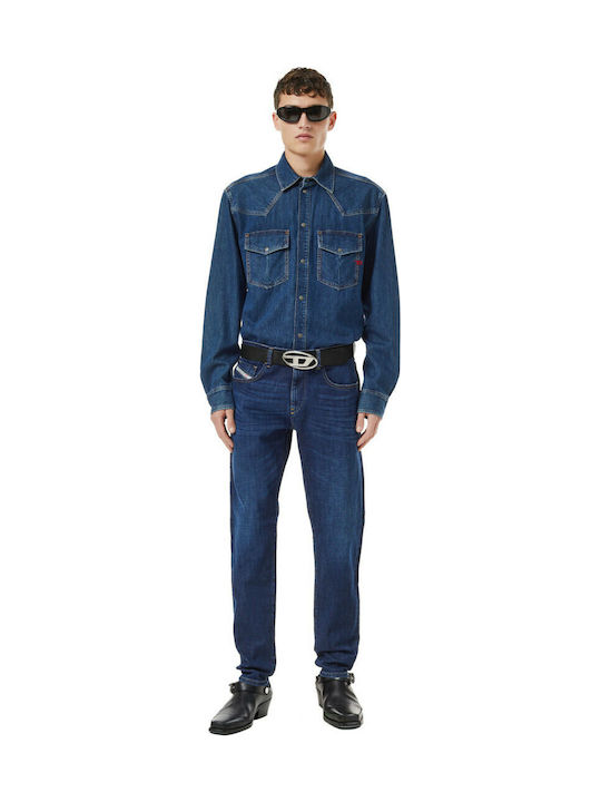 2019 D-strukt Men's Jeans Pants Elastic with Slim Fit Navy Blue