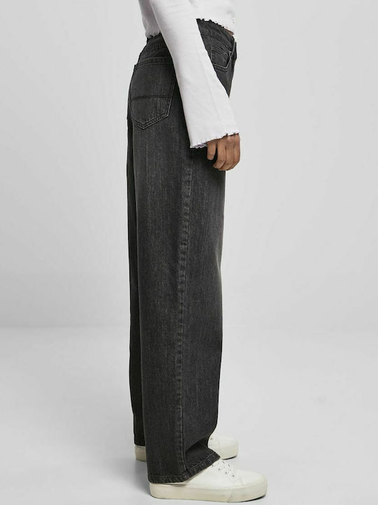 High Waist Women's Jean Trousers Grey Black