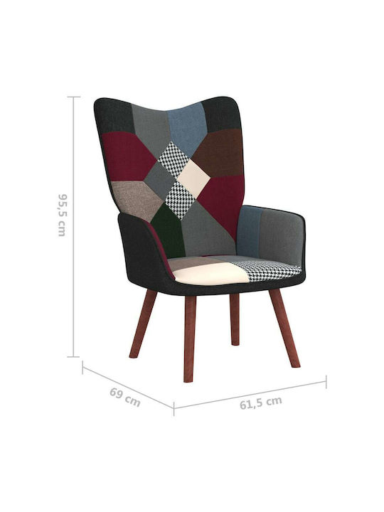 Ohrensessel Patchwork 61.5x69x95.5cm