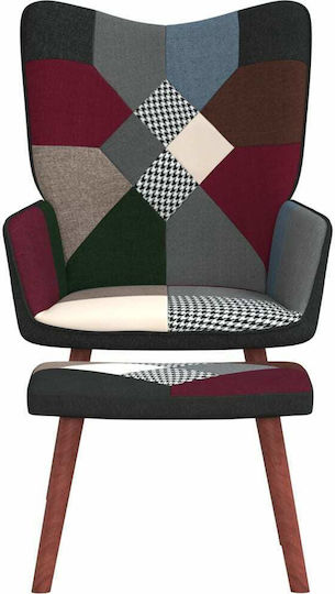 Μπερζέρα με Υποπόδιο 61.5x69x95.5cm Patchwork Μπερζέρα με Υποπόδιο 61.5x69x95.5cm Patchwork