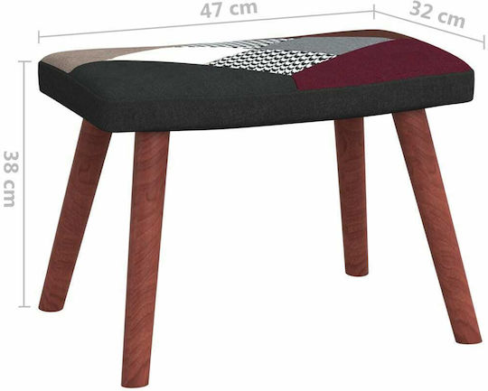 Ohrensessel mit Fußhocker Patchwork 61.5x69x95.5cm