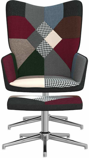 Μπερζέρα με Υποπόδιο 62x68x98cm Patchwork Μπερζέρα με Υποπόδιο 62x68x98cm Patchwork