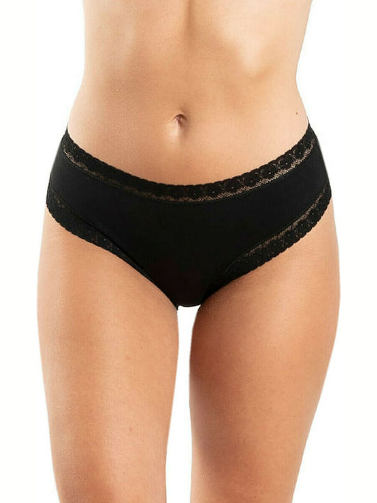 A.A UNDERWEAR Cotton Women's Boxer 3Pack with Lace Black