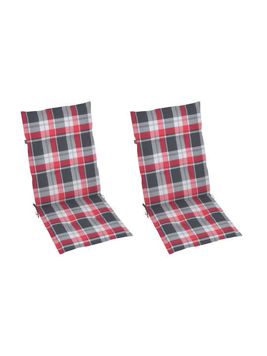 Rocking Armchair Grey / Red Plaid 57x100x117cm