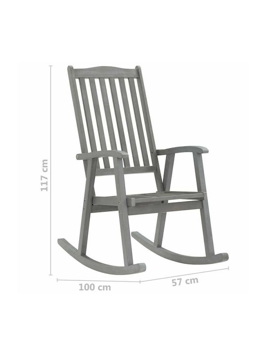 Rocking Armchair Grey / Red Plaid 57x100x117cm