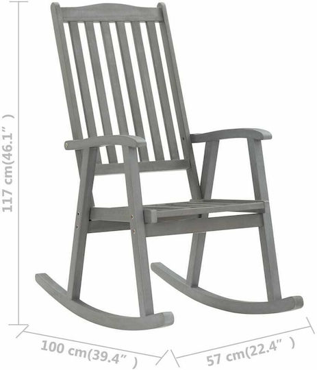 Rocking Armchair Grey 57x100x117cm