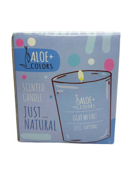 Aloe Colors Aromatic Soy Candle Just Natural in Jar with Freshness Perfume 220gr